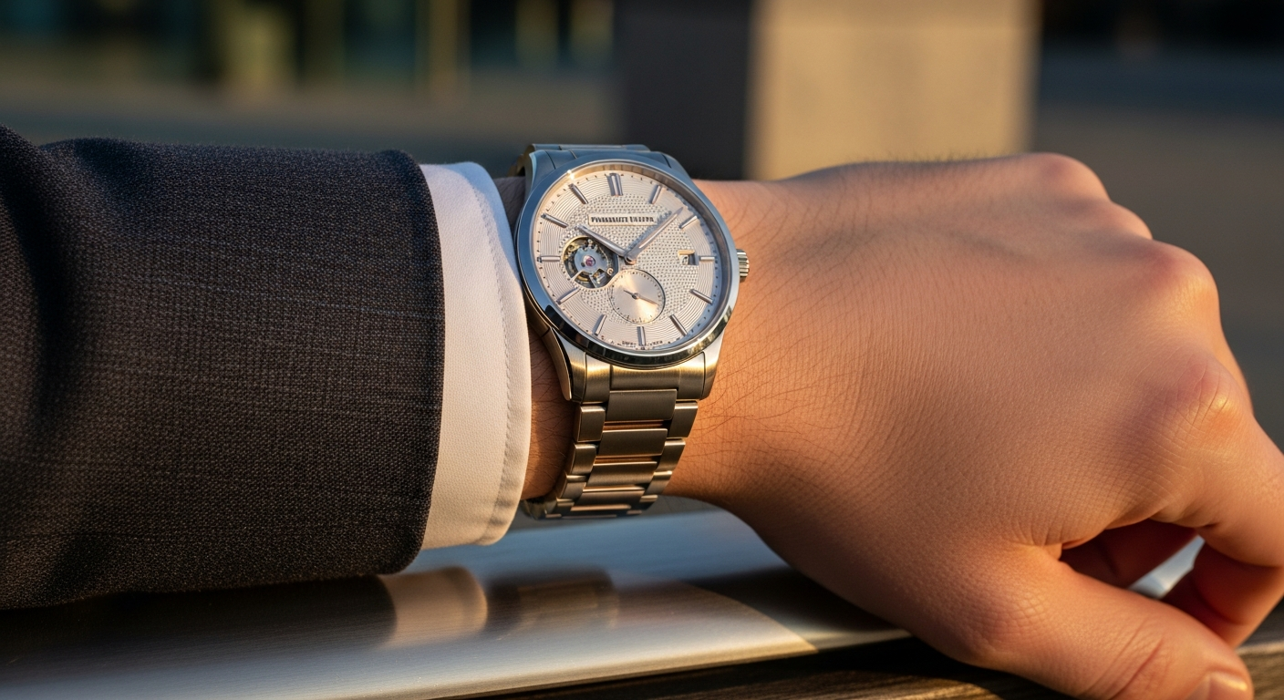 luxury mechanical watch detail