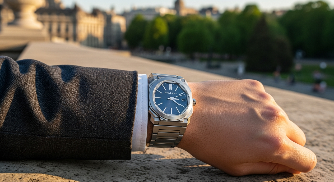 luxury mechanical watch detail