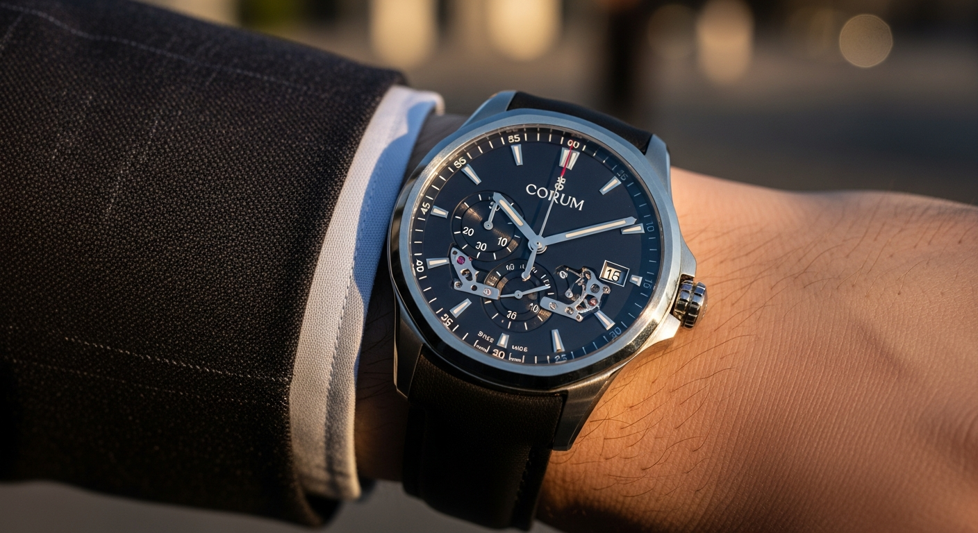 luxury mechanical watch detail