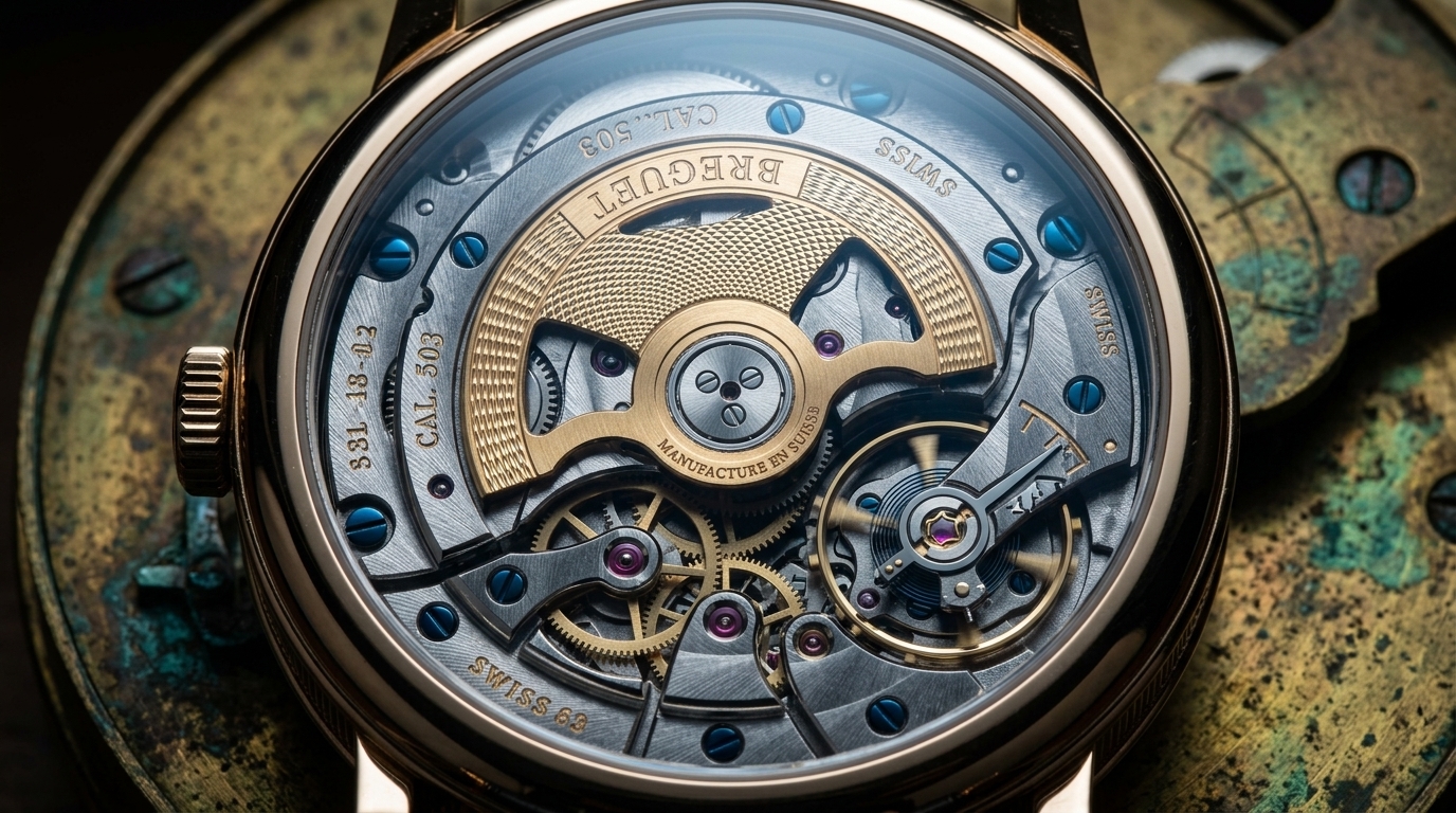 luxury mechanical watch detail