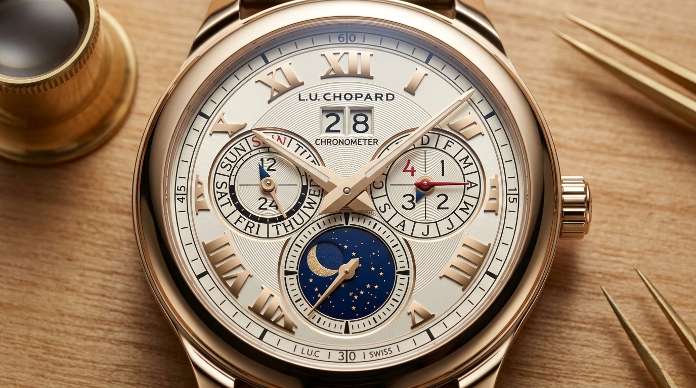 luxury mechanical watch detail