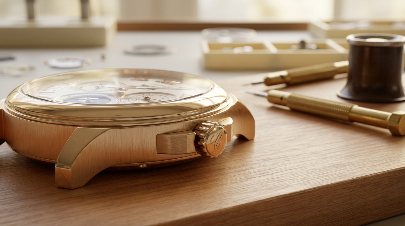 luxury mechanical watch detail