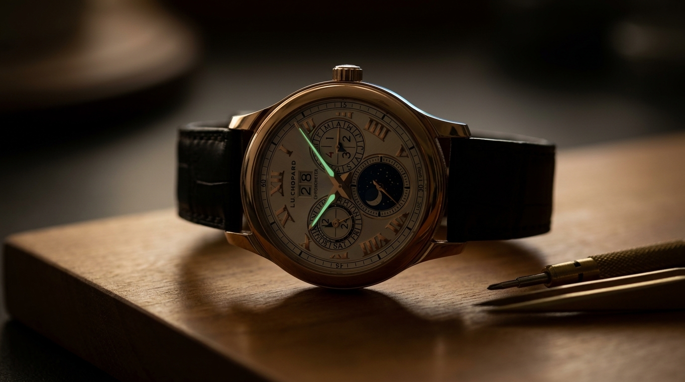 luxury mechanical watch detail