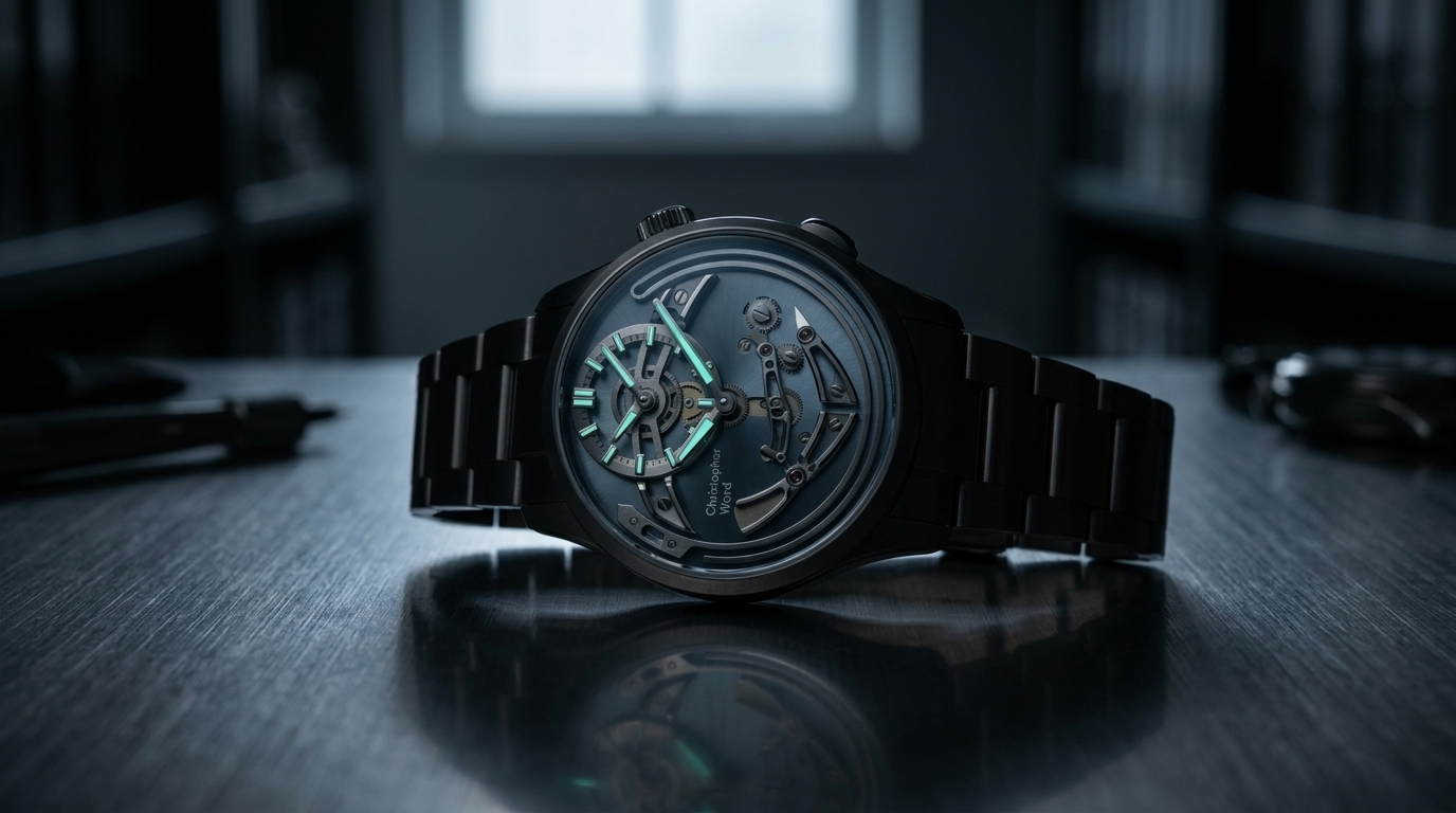 luxury mechanical watch detail