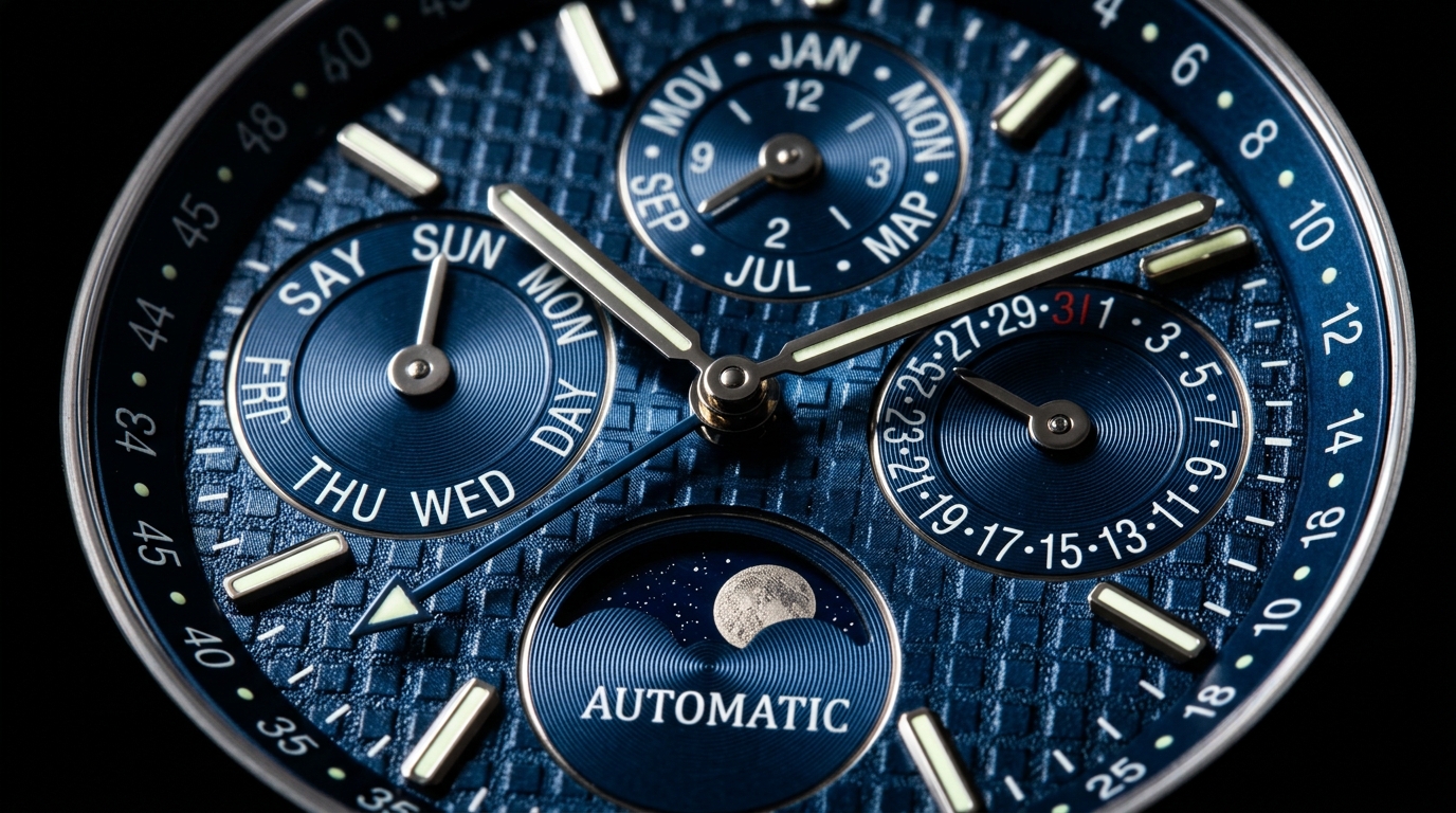 luxury mechanical watch detail